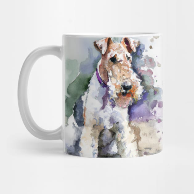 Wire Fox Terrier Watercolor - Dog Lover Gifts by Edd Paint Something